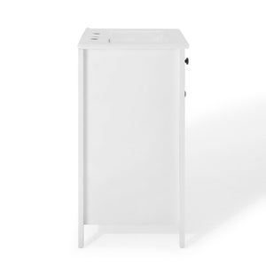 Modway Furniture Nantucket 24" Bathroom Vanity - Modern Design with Smart Storage for Stylish, Functional Spaces White White EEI-4250-WHI-WHI