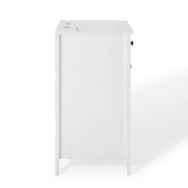 Modway Furniture Nantucket 24" Bathroom Vanity - Modern Design with Smart Storage for Stylish, Functional Spaces White White EEI-4250-WHI-WHI