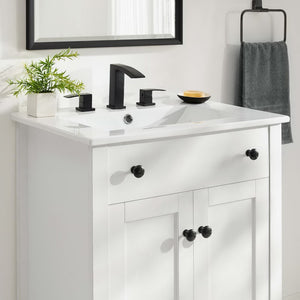 Modway Furniture Nantucket 24" Bathroom Vanity - Modern Design with Smart Storage for Stylish, Functional Spaces White White EEI-4250-WHI-WHI