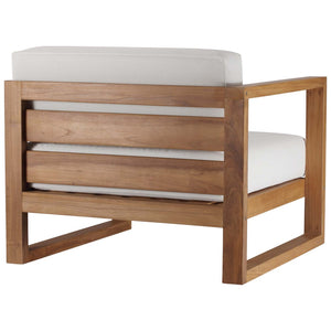 Modway Furniture Upland 2-Piece Teak Wood Sectional Loveseat - Modular Outdoor Sofa for Patios, Balconies & Pools EEI-4256-NAT-WHI-SET