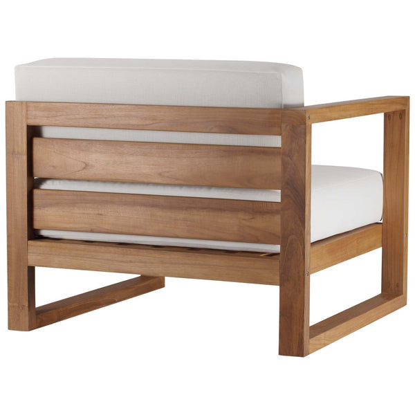 Modway Furniture Upland 2-Piece Teak Wood Sectional Loveseat - Modular Outdoor Sofa for Patios, Balconies & Pools EEI-4256-NAT-WHI-SET