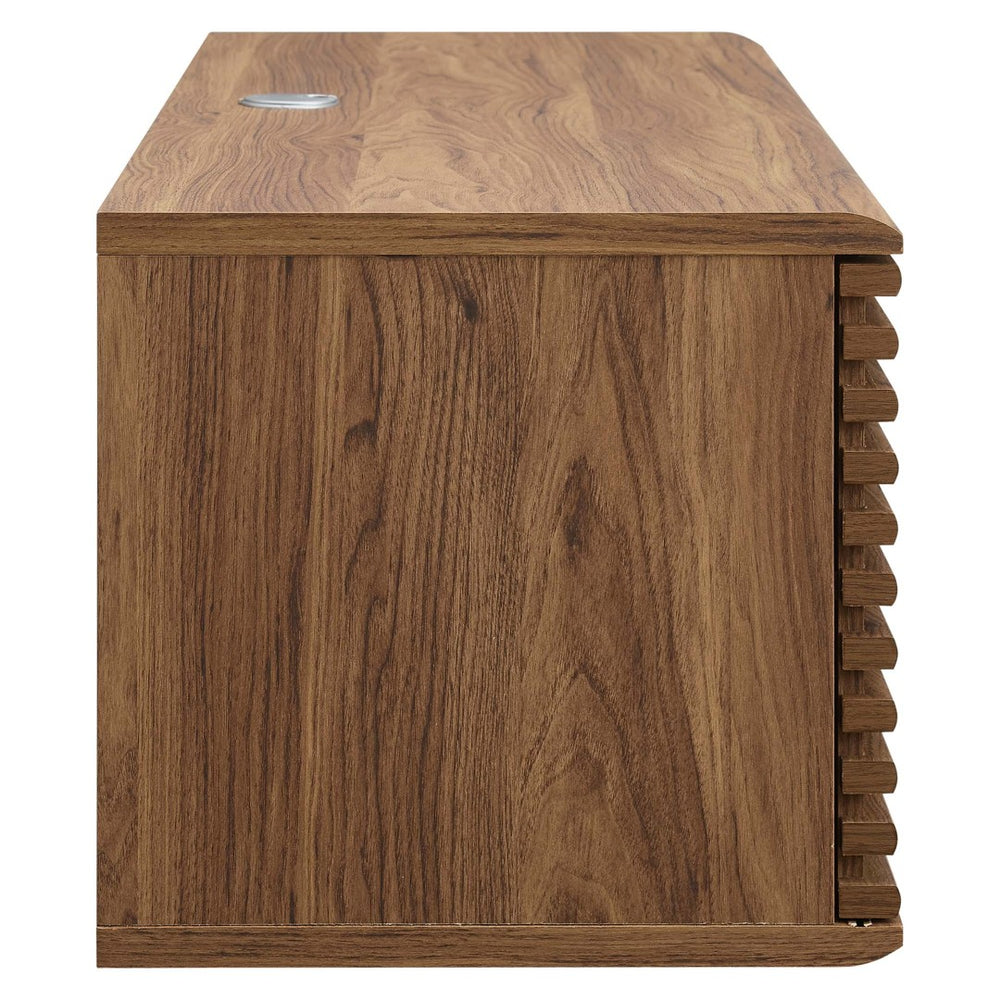 Modway Furniture Render 46" Wall-Mount Media Console TV Stand - Stylish Walnut Design with Concealed Storage & Cable Management EEI-4266-WAL