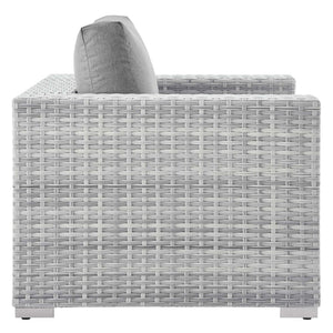 Modway Furniture Convene Outdoor Patio Armchair - Stylish Modular Design with Weather-Resistant Comfort and Style Light Gray Gray EEI-4297-LGR-GRY