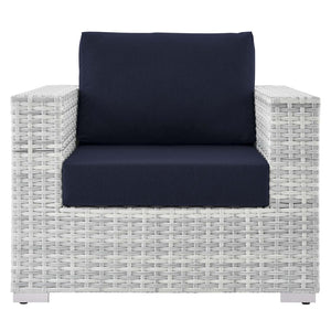 Modway Furniture Convene Outdoor Patio Armchair - Stylish Modular Design with Weather-Resistant Comfort and Style Light Gray Navy EEI-4297-LGR-NAV