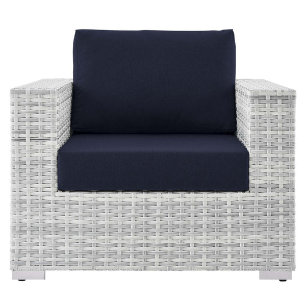 Modway Furniture Convene Outdoor Patio Armchair - Stylish Modular Design with Weather-Resistant Comfort and Style Light Gray Navy EEI-4297-LGR-NAV