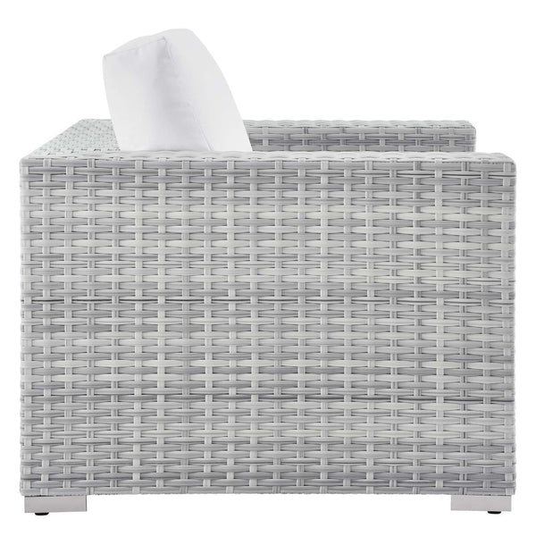 Modway Furniture Convene Outdoor Patio Armchair - Stylish Modular Design with Weather-Resistant Comfort and Style Light Gray White EEI-4297-LGR-WHI