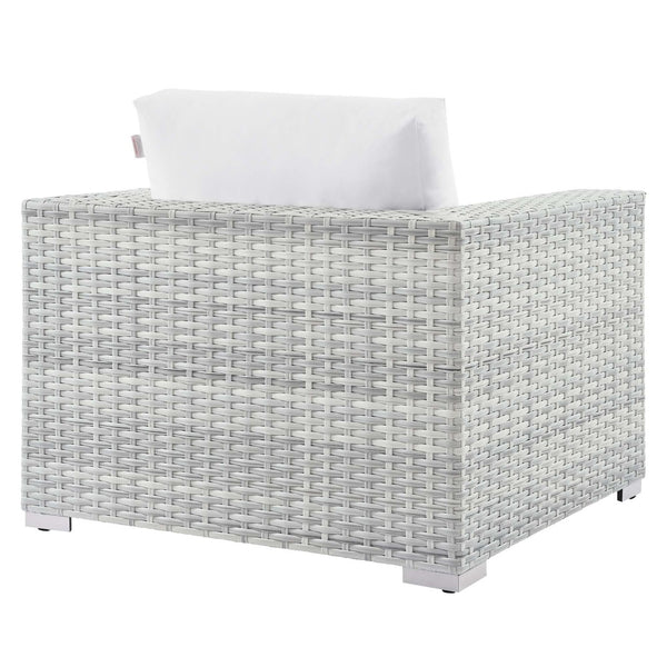 Modway Furniture Convene Outdoor Patio Armchair - Stylish Modular Design with Weather-Resistant Comfort and Style Light Gray White EEI-4297-LGR-WHI