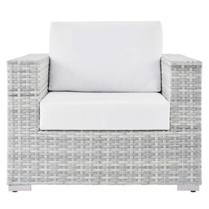 Modway Furniture Convene Outdoor Patio Armchair - Stylish Modular Design with Weather-Resistant Comfort and Style Light Gray White EEI-4297-LGR-WHI