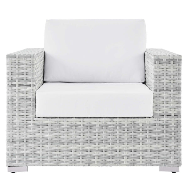 Modway Furniture Convene Outdoor Patio Armchair - Stylish Modular Design with Weather-Resistant Comfort and Style Light Gray White EEI-4297-LGR-WHI