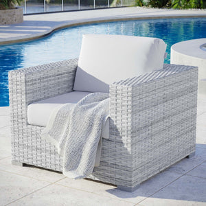 Modway Furniture Convene Outdoor Patio Armchair - Stylish Modular Design with Weather-Resistant Comfort and Style Light Gray White EEI-4297-LGR-WHI