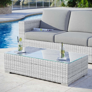 Modway Furniture Convene Outdoor Coffee Table - Stylish Light Gray Patio Centerpiece with Weather-Resistant Design EEI-4299-LGR