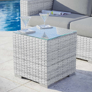 Modway Furniture Convene Outdoor Patio Side Table - Stylish Light Gray Accent for Versatile Outdoor Spaces & Décor EEI-4300-LGR