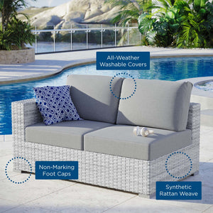 Modway Furniture Convene Outdoor Patio Left-Arm Loveseat - Stylish, Durable, Weather-Resistant Seating for Relaxation EEI-4303-LGR-GRY