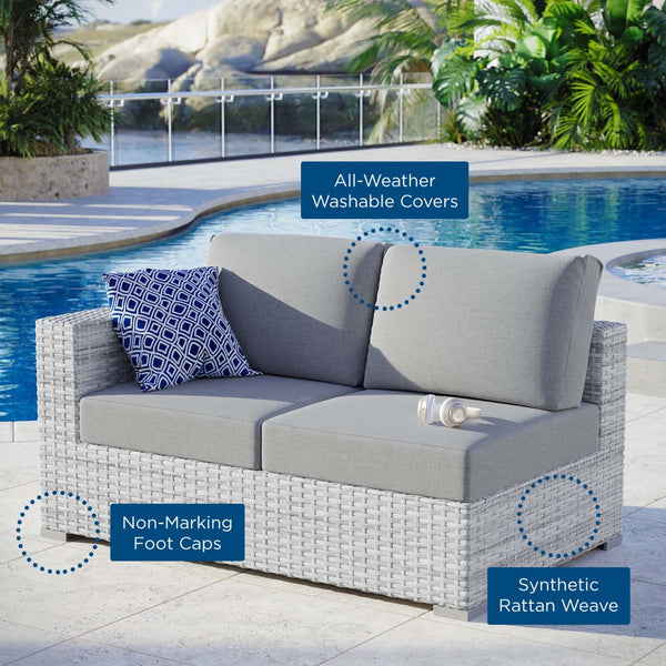 Modway Furniture Convene Outdoor Patio Left-Arm Loveseat - Stylish, Durable, Weather-Resistant Seating for Relaxation EEI-4303-LGR-GRY