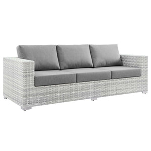 Modway Furniture Convene Outdoor Patio Sectional Sofa – Durable Modular Design with Plush All-Weather Cushions Light Gray Gray EEI-4305-LGR-GRY