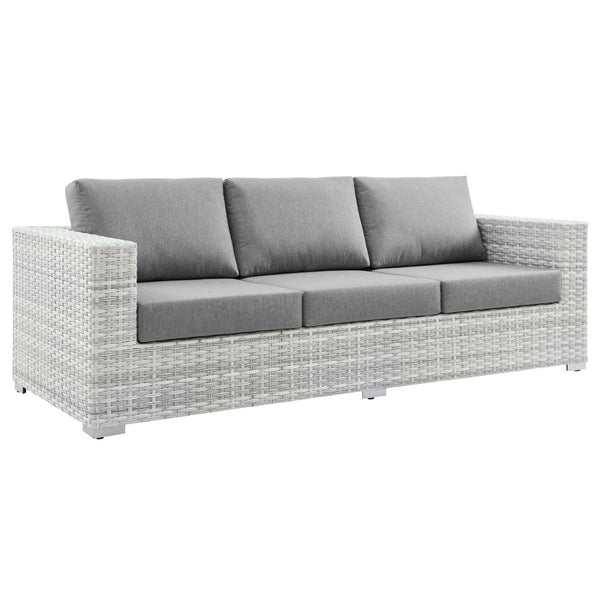 Modway Furniture Convene Outdoor Patio Sectional Sofa – Durable Modular Design with Plush All-Weather Cushions Light Gray Gray EEI-4305-LGR-GRY