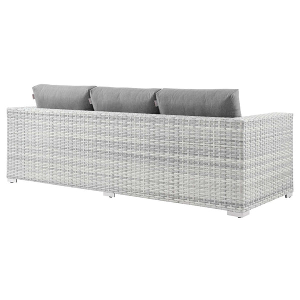 Modway Furniture Convene Outdoor Patio Sectional Sofa – Durable Modular Design with Plush All-Weather Cushions Light Gray Gray EEI-4305-LGR-GRY