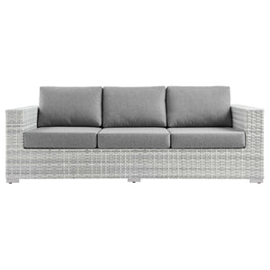 Modway Furniture Convene Outdoor Patio Sectional Sofa – Durable Modular Design with Plush All-Weather Cushions Light Gray Gray EEI-4305-LGR-GRY