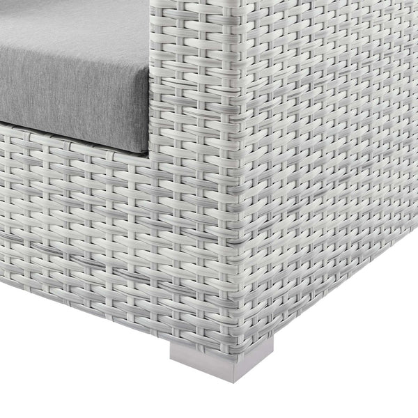 Modway Furniture Convene Outdoor Patio Sectional Sofa – Durable Modular Design with Plush All-Weather Cushions Light Gray Gray EEI-4305-LGR-GRY