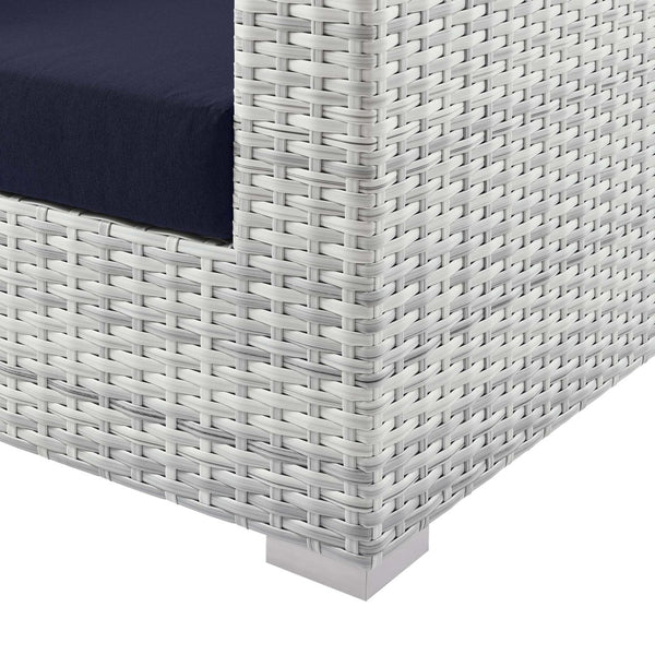 Modway Furniture Convene Outdoor Patio Sectional Sofa – Durable Modular Design with Plush All-Weather Cushions Light Gray Navy EEI-4305-LGR-NAV