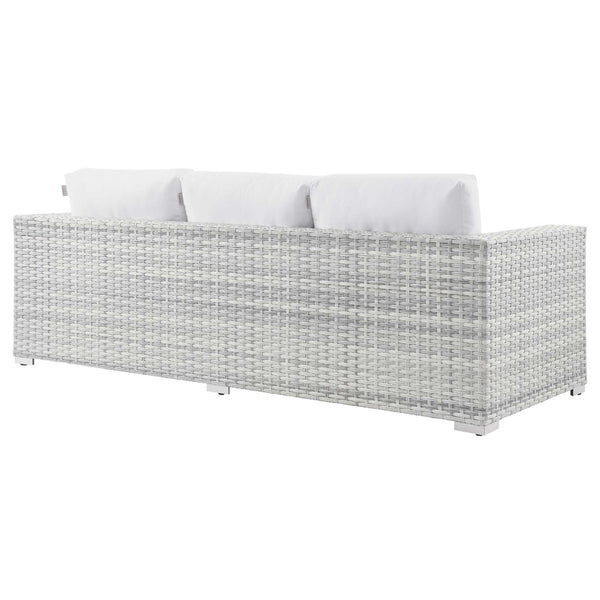 Modway Furniture Convene Outdoor Patio Sectional Sofa – Durable Modular Design with Plush All-Weather Cushions Light Gray White EEI-4305-LGR-WHI