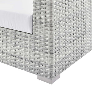 Modway Furniture Convene Outdoor Patio Sectional Sofa – Durable Modular Design with Plush All-Weather Cushions Light Gray White EEI-4305-LGR-WHI