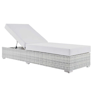 Modway Furniture Convene Outdoor Patio Chaise - Stylish & Versatile Light Gray Lounger for Ultimate Relaxation EEI-4307-LGR-WHI
