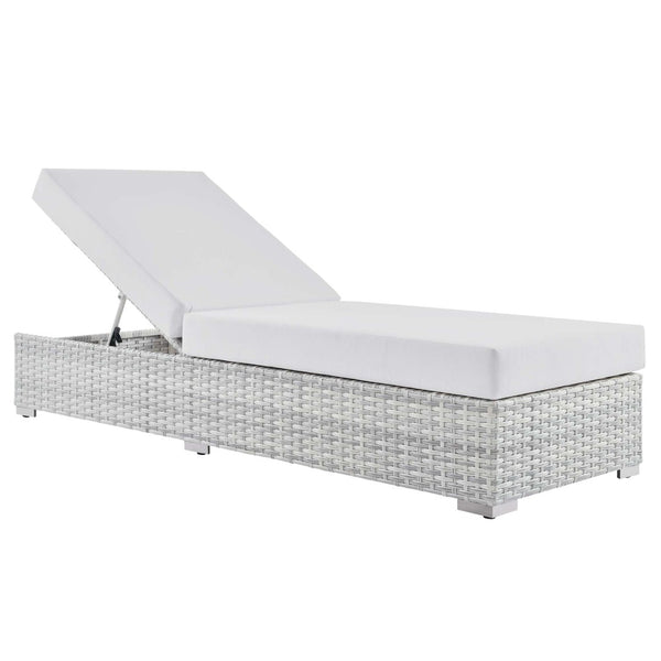Modway Furniture Convene Outdoor Patio Chaise - Stylish & Versatile Light Gray Lounger for Ultimate Relaxation EEI-4307-LGR-WHI