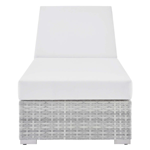 Modway Furniture Convene Outdoor Patio Chaise - Stylish & Versatile Light Gray Lounger for Ultimate Relaxation EEI-4307-LGR-WHI