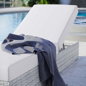 Modway Furniture Convene Outdoor Patio Chaise - Stylish & Versatile Light Gray Lounger for Ultimate Relaxation EEI-4307-LGR-WHI