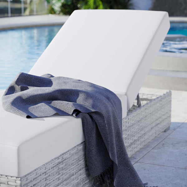 Modway Furniture Convene Outdoor Patio Chaise - Stylish & Versatile Light Gray Lounger for Ultimate Relaxation EEI-4307-LGR-WHI