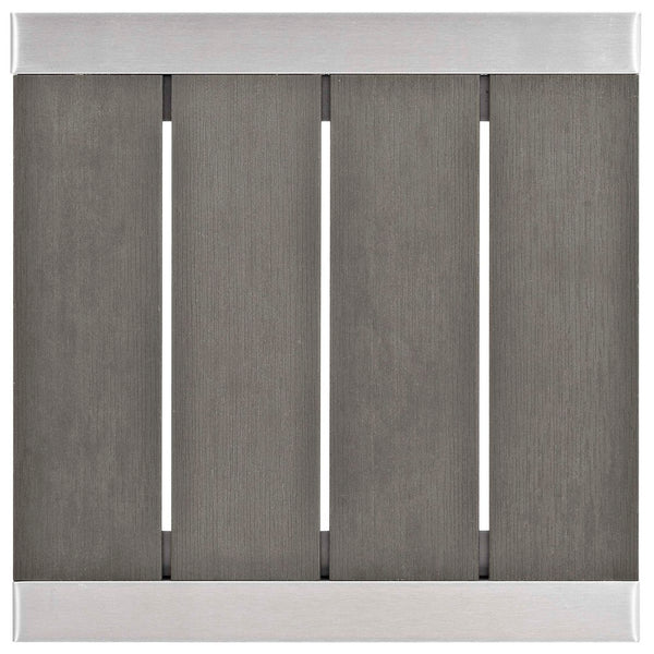 Modway Furniture Shore 7-Piece Sunbrella® Fabric Patio Set with Aluminum Frames for Stylish Outdoor Living Spaces Silver Gray EEI-4322-SLV-GRY-SET