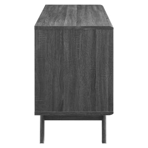 Modway Furniture Render Vinyl Record Display Stand for Modern Homes - Stylish Storage for Vinyls and Accessories Charcoal EEI-4323-CHA