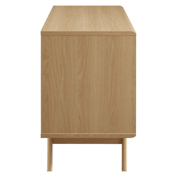 Modway Furniture Render Vinyl Record Display Stand for Modern Homes - Stylish Storage for Vinyls and Accessories Oak EEI-4323-OAK