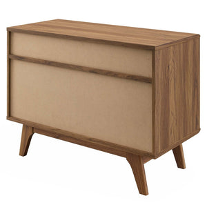 Modway Furniture Render Vinyl Record Display Stand for Modern Homes - Stylish Storage for Vinyls and Accessories Walnut EEI-4323-WAL