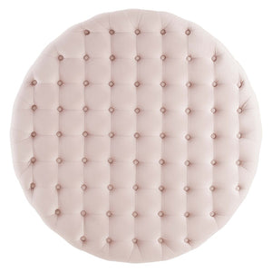 Modway Furniture Ensconce Tufted Performance Velvet Round Ottoman - Luxurious Pink Seating & Stylish Coffee Table EEI-4326-PNK