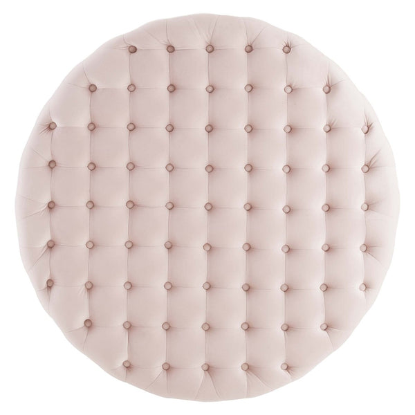 Modway Furniture Ensconce Tufted Performance Velvet Round Ottoman - Luxurious Pink Seating & Stylish Coffee Table EEI-4326-PNK