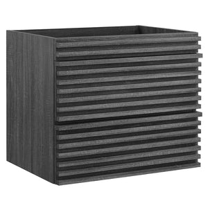 Modway Furniture Render 24" Wall-Mount Bathroom Vanity Cabinet - Mid-Century Modern Design with Practical Storage Charcoal EEI-4338-CHA