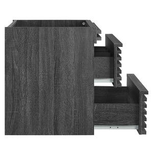 Modway Furniture Render 24" Wall-Mount Bathroom Vanity Cabinet - Mid-Century Modern Design with Practical Storage Charcoal EEI-4338-CHA