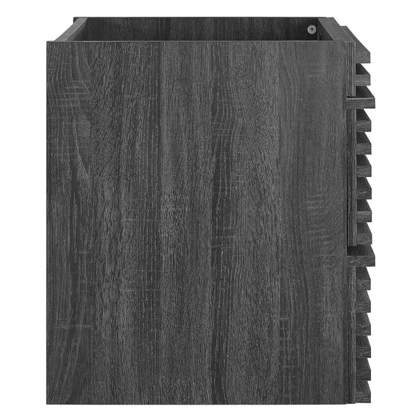 Modway Furniture Render 24" Wall-Mount Bathroom Vanity Cabinet - Mid-Century Modern Design with Practical Storage Charcoal EEI-4338-CHA