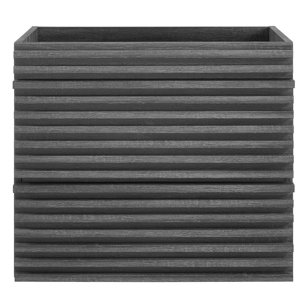 Modway Furniture Render 24" Wall-Mount Bathroom Vanity Cabinet - Mid-Century Modern Design with Practical Storage Charcoal EEI-4338-CHA