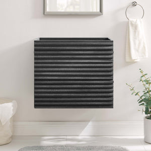 Modway Furniture Render 24" Wall-Mount Bathroom Vanity Cabinet - Mid-Century Modern Design with Practical Storage Charcoal EEI-4338-CHA