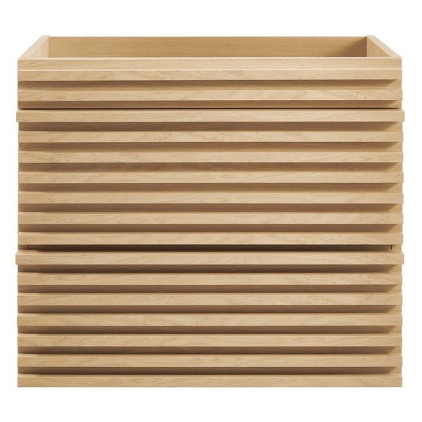 Modway Furniture Render 24" Wall-Mount Bathroom Vanity Cabinet - Mid-Century Modern Design with Practical Storage Oak EEI-4338-OAK