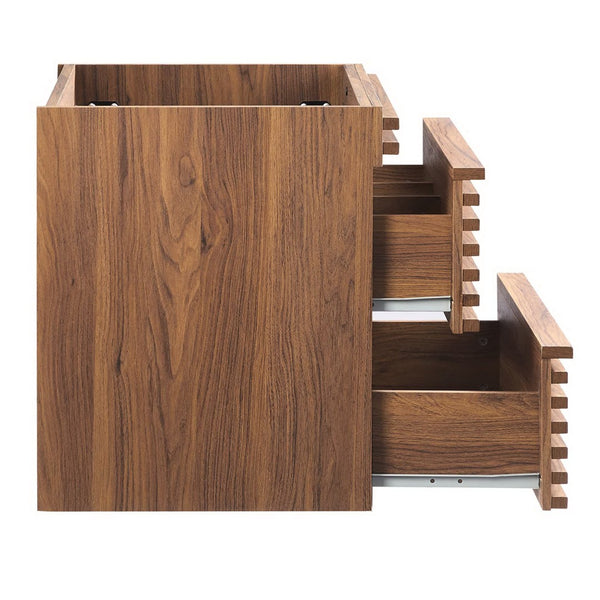 Modway Furniture Render 24" Wall-Mount Bathroom Vanity Cabinet - Mid-Century Modern Design with Practical Storage Walnut EEI-4338-WAL