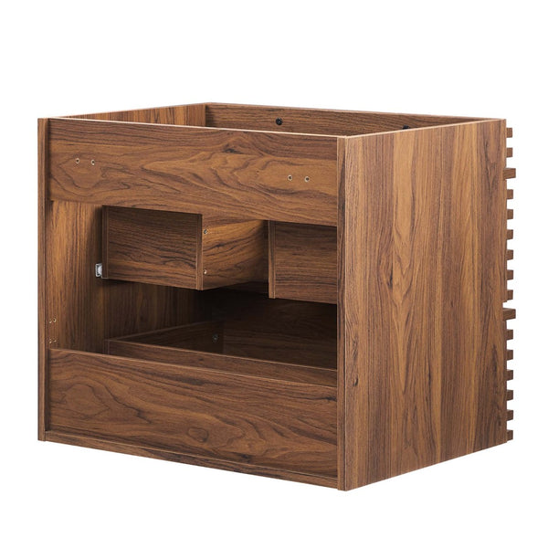 Modway Furniture Render 24" Wall-Mount Bathroom Vanity Cabinet - Mid-Century Modern Design with Practical Storage Walnut EEI-4338-WAL