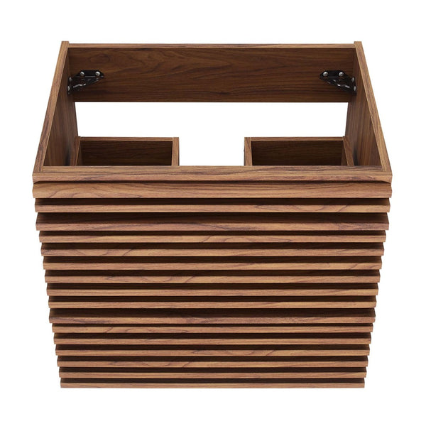 Modway Furniture Render 24" Wall-Mount Bathroom Vanity Cabinet - Mid-Century Modern Design with Practical Storage Walnut EEI-4338-WAL