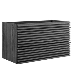 Modway Furniture Render 36" Wall-Mount Bathroom Vanity Cabinet - Stylish Mid-Century Modern Design for Any Space Charcoal EEI-4339-CHA