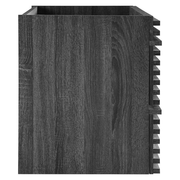 Modway Furniture Render 36" Wall-Mount Bathroom Vanity Cabinet - Stylish Mid-Century Modern Design for Any Space Charcoal EEI-4339-CHA