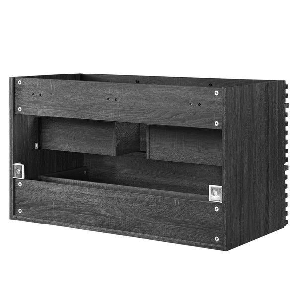 Modway Furniture Render 36" Wall-Mount Bathroom Vanity Cabinet - Stylish Mid-Century Modern Design for Any Space Charcoal EEI-4339-CHA