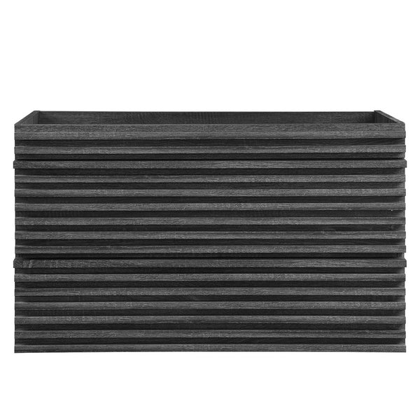 Modway Furniture Render 36" Wall-Mount Bathroom Vanity Cabinet - Stylish Mid-Century Modern Design for Any Space Charcoal EEI-4339-CHA